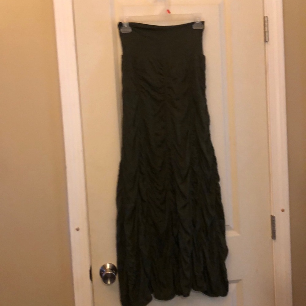 Green long skirt